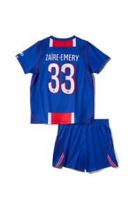 Paris Saint-Germain Warren Zaire-Emery #33 Jalkapallovaatteet Lasten Kotipeliasu 2026-27 Lyhythihainen (+ Lyhyet housut)